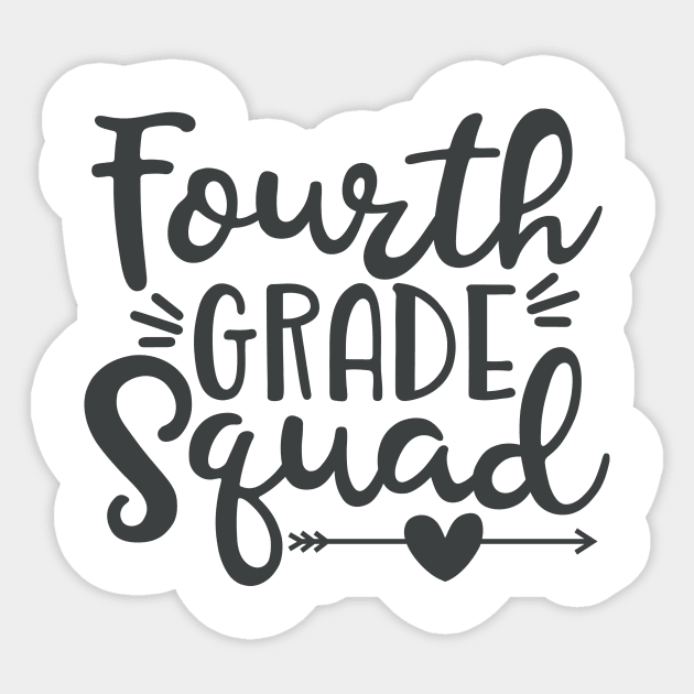 Fourth Grade Squad Funny Kids School Back to School Sticker by ThreadSupreme